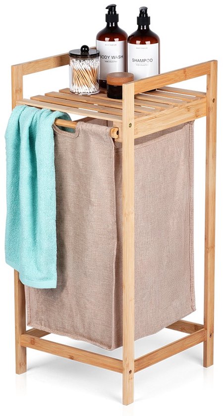 Wasmand 3 vakken zwart katoen bamboe 90 liter - wasverzamelaar vuile was Wasmand 3 vakken zwart katoen bamboe 90 liter - wasverzamelaar vuile was