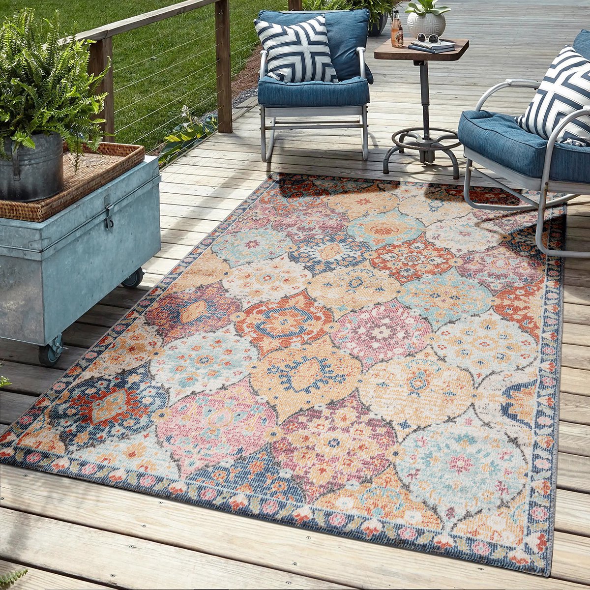 Mia’s Teppiche Bliss – Indoor & Outdoor vloerkleed, weerbestendig & onderhoudsvriendelijk, patchwork met oosters motief in multicolor, 160 x 230 cm