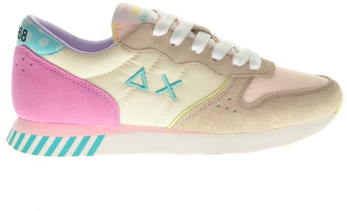 Sun 68 Ally Candy Cane dames sneaker - Beige multi - Maat 40