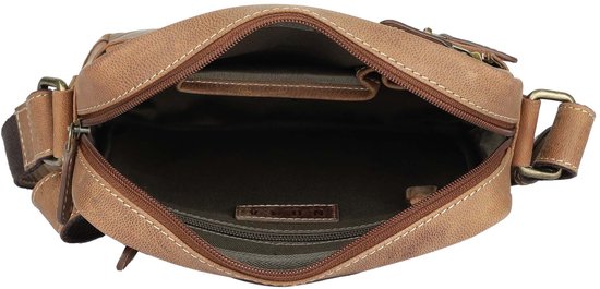 Sac bandoulière NUBA en cuir Hunter - Sac bandoulière en cuir - Nature 3338 - Sac Medium en cuir de buffle - Marron Cognac
