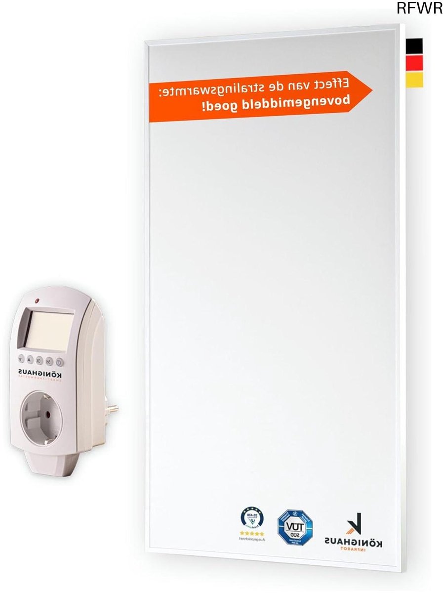 RFWR® Infraroodverwarming 1200 Watt met Thermostaat en Oververhittingsbeveiliging | Wandmontage | 5 Jaar Garantie