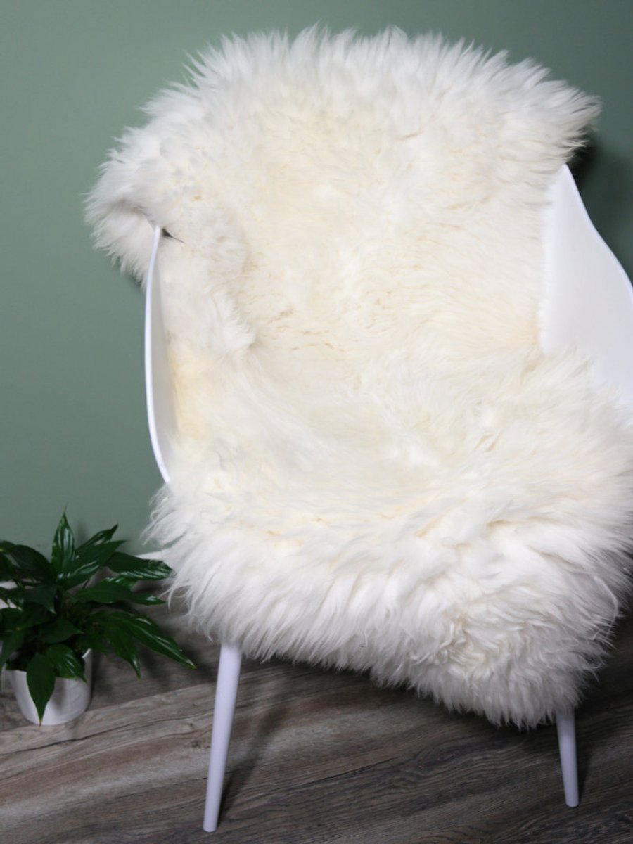 Schapenvacht Klassiek Wit XL (115cm) - 100% ECHT - Schapenvacht Wol Vloerkleed