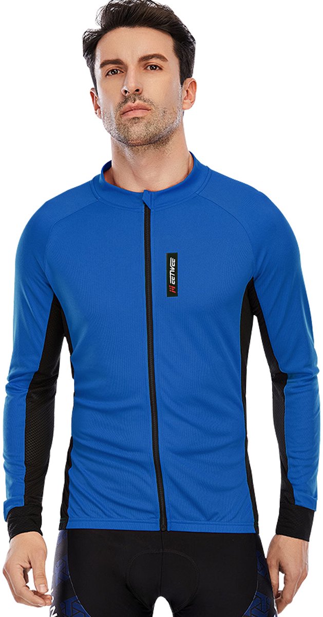 MEETEU Cycling Fietsshirt Heren - Lange Mouw - Wielershirt-Blauw-XXXL