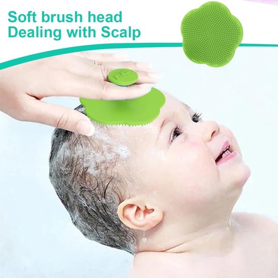 Allecto Plus - universeel baby badkussen met douche mat en siliconen shampoo borstel voor kinderen 0-36 maanden - badondersteuning voor pasgeborenen met verstelbare maat van Merkloos — afbeelding 4