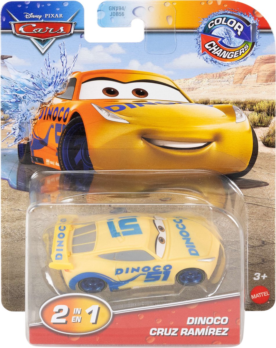 Disney Pixar Cars Disney and Pixar Cars Color Changers Dinoco Cruz Ramirez, Auto, 3 jaar, Metaal, Kunststof, Meerkleurig