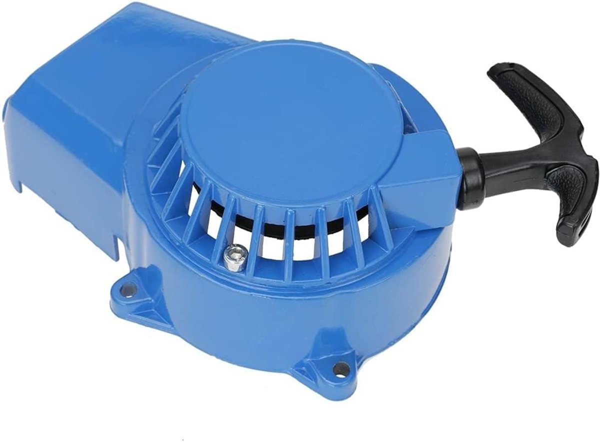 Allecto Plus - Mini Moto 47-49cc met Trekstarter Blauw - Luchtgekoeld - Handmatige Start - Motorcrossquad - Ontsteking
