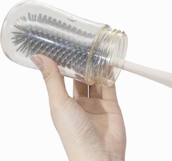 Flessenborstel - Flessenborstel Baby - 4-Delig - 4-in-1 - BPA vrij - Flessenreiniger - Flessenlikker - Siliconen Flesvoedingsaccessoires - Babyfles afwasborstel - Drinkflesborstel - Glazenborstel van Merkloos — afbeelding 3