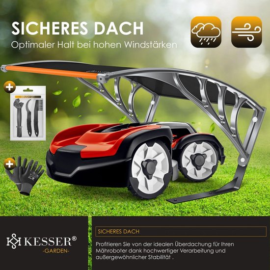 KESSER® Robotmaaier Garage Dak Carport Overkapping voor Robotmaaier Gazon Robot Automower Tuin Weerbestendige Robotmaaier Garage inclusief bevestigingsmateriaal, afmetingen 82 x 103 x 47 cm van Merkloos	 — afbeelding 2