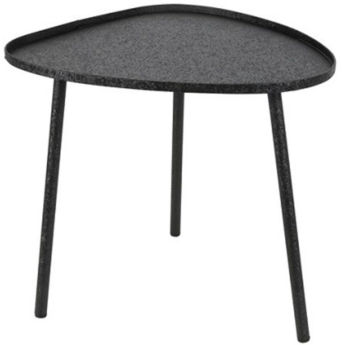 Countryfield bijzettafel-salontafel-organische vorm-gehamerd zwart