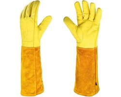 1 paar - Tuinhandschoenen - L - 42 cm - Tuinhandschoenen voor dames/heren - Doornbestendig - Tuinhandschoenen met lange leren - Zware handschoen - Geschikt voor Rozen/Bramen Snoei - Geel - Dure keuze
