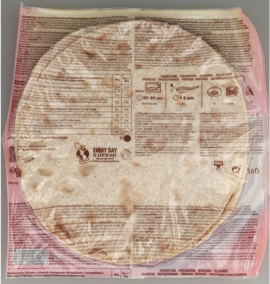 Dr. Schar Wraps sans gluten 160 gr par pack de 2 wraps, boîte de 6 packs