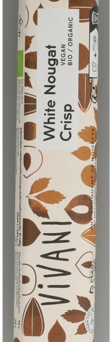 Vivani - Chocoladereep Wit Nougat Crisp - 18 x 35 gr - Voordeelverpakking