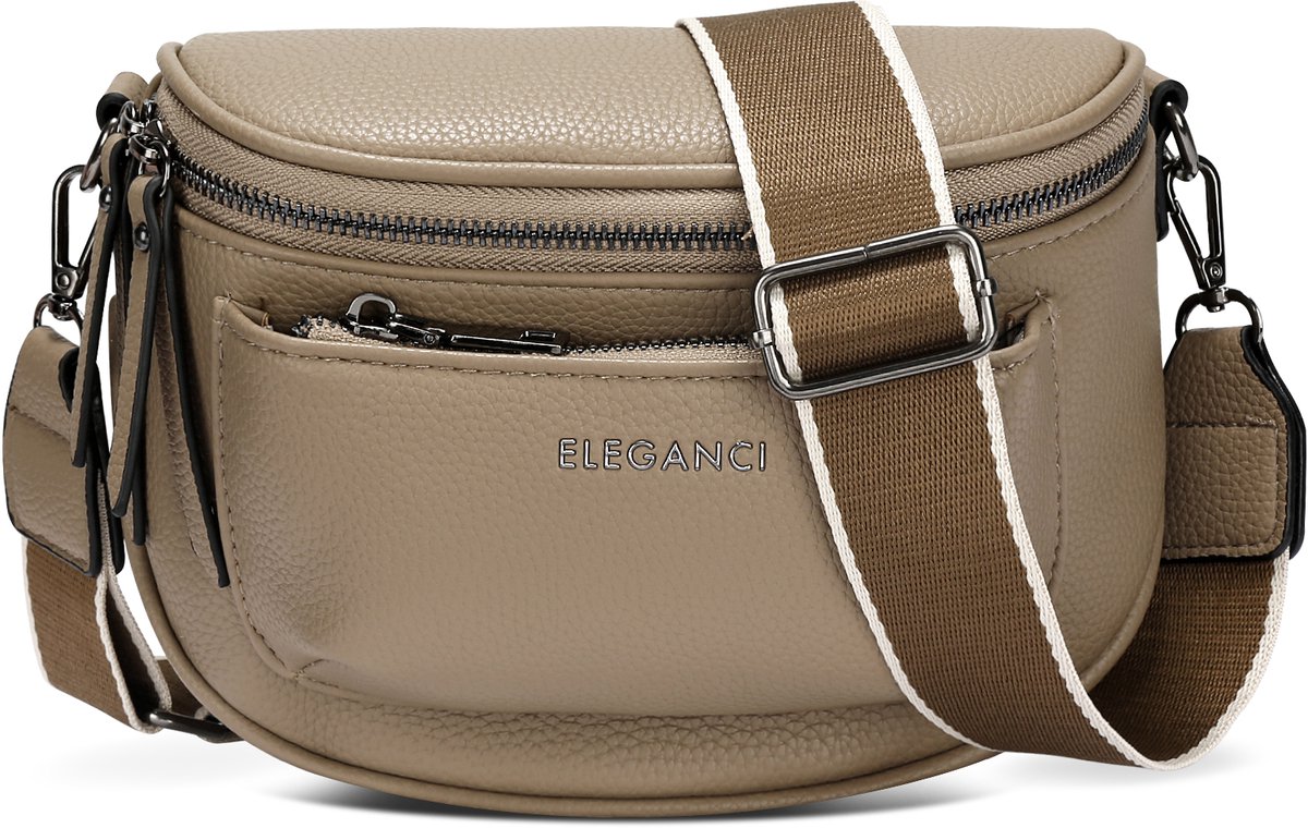 Eleganci® - Bumbag Dames – Telefoontasje - Heuptas Dames Crossbody - Festival Tas met Verstelbare Tassenriem – Khaki