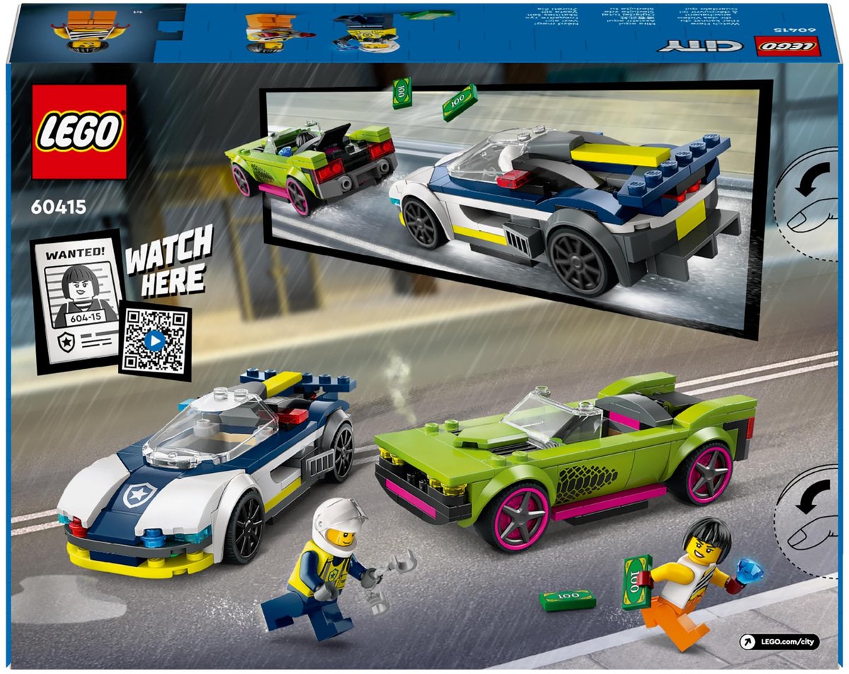 LEGO 60415 City Politiewagen en snelle autoachtervolging Politie Auto Speelgoed Set — afbeelding 10