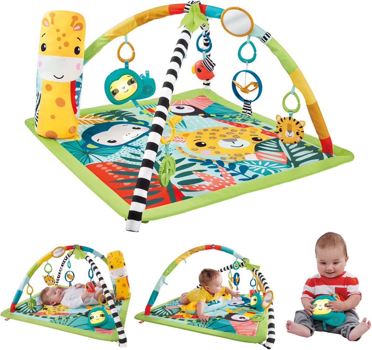 Fisher-Price Baby Gym 3 in 1 Jungle - Baby speelgoed - 0 tot 6 maanden