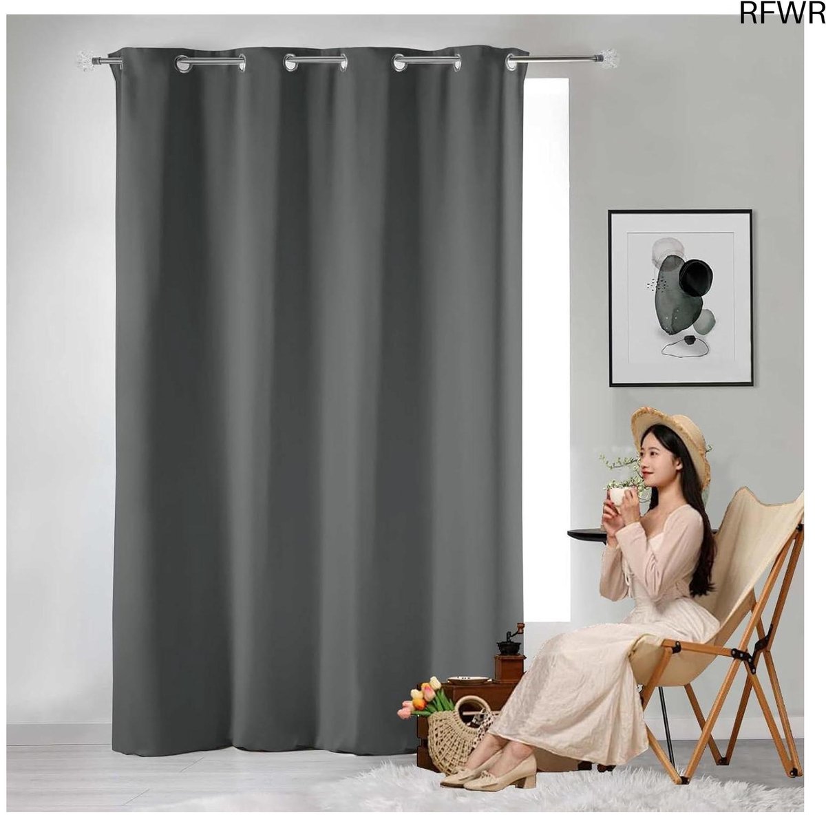 RFWR® Verduisterende Gordijnen 250 x 150 cm - Isolerend en Geluidsreducerend voor Slaapkamer en Woonkamer - Donkergrijs
