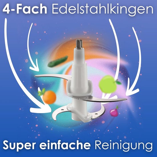 RFWR® Elektrische Keukenmachine met 500W Sterke Motor en 1,8L Glazen Kan van RFWR — afbeelding 2