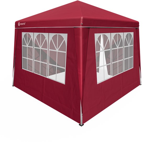 Tente de fête Pavilion 3x3, Capri Wine red, pliable