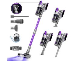 Redkey X18 Steelstofzuiger Draadloos-Handstofzuiger-33KPa/500W Draagbare Stofzuiger met Steel - Accustofzuiger 8-in-1 met LED-licht borstel-60 Minuten Runtime