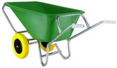 Brouette Fort Wheelbarrow F&S 165 litres, conteneur en PEHD vert avec 2 Liserés anti-crevaison