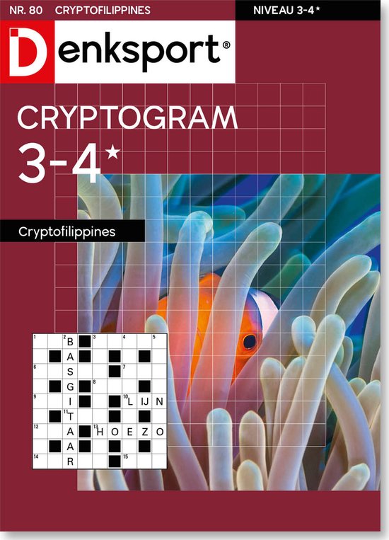 Denksport Puzzelboek Cryptofilippines 3-4*, editie 80