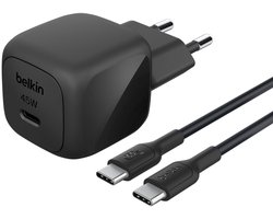 Belkin USB-C Wandlader 45 W met 1 m USB-C-naar-USB-C Kabel –Universeel - Zwart