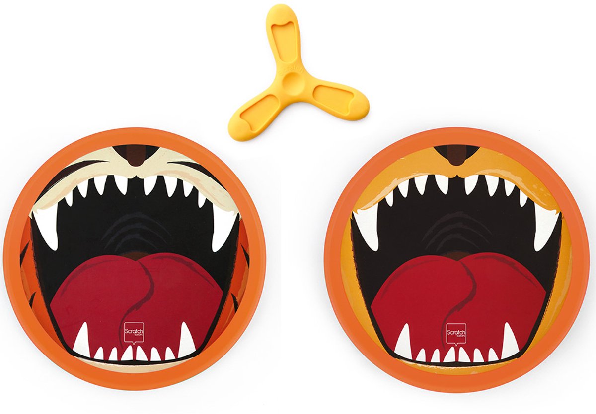 SCRATCH Hand-Disker Duo - Tijger En Leeuw - Met 1 Magnetische Disker - 3 Jaar
