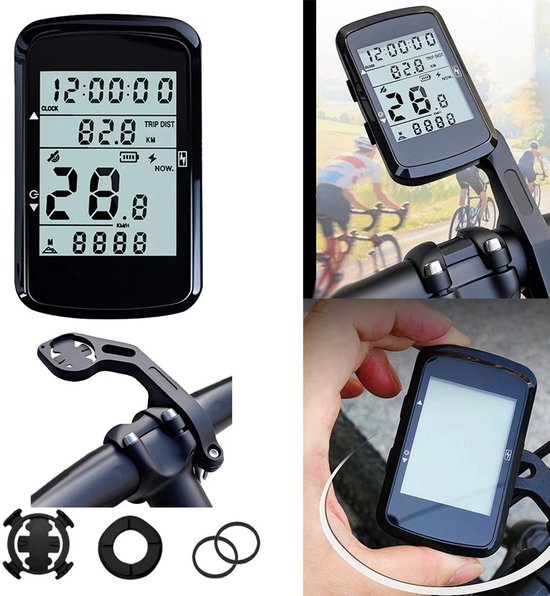 Fietscomputer - Snelheidsmeter - Fietsnavigatie - Kilometerteller Fiets - Fietscomputer Draadloos - Snelheidsmeter GPS - 2.4 Inch met LED Verlichting van Merkloos — afbeelding 4