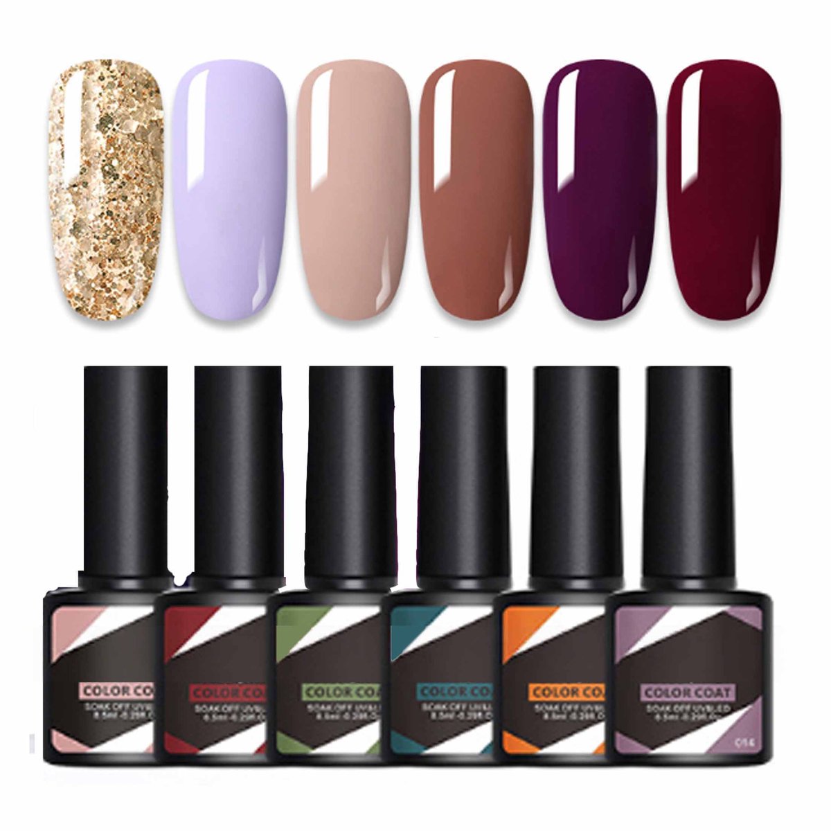 NAXSIR | 6-Flesje UV-Gel Nagellak Set – Milieuvriendelijk, 8ml per Fles | Hoge Pigmentatie, Gladde Afwerking & Langhoudend | Veilig, Geurloos & Professionele Kwaliteit