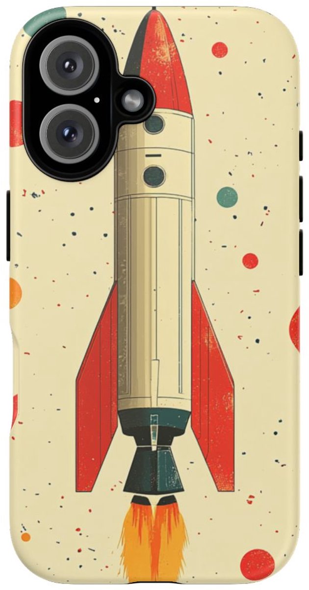 Retro Raketpatroon – Telefoonhoesje Geschikt voor iPhone 16