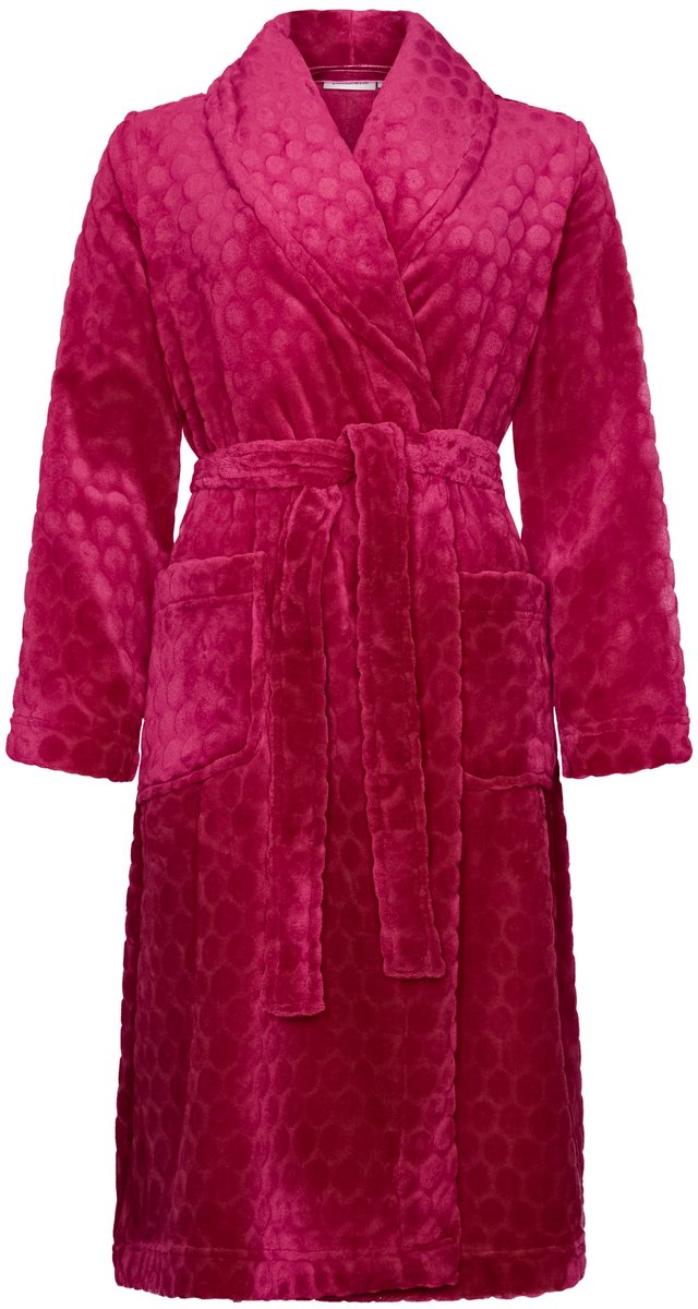 Pastunette Badjas - Sangria Nights - Flanel/Fleece - Rood/Roze