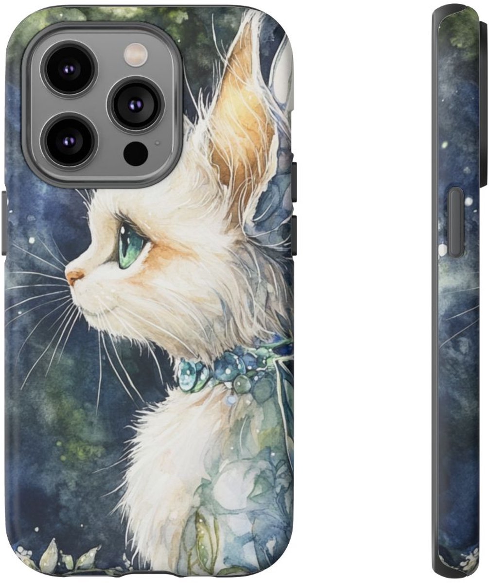 Aquarel Sprookjeskat met Feeënvleugels – Telefoonhoesje Geschikt voor iPhone 14 Pro