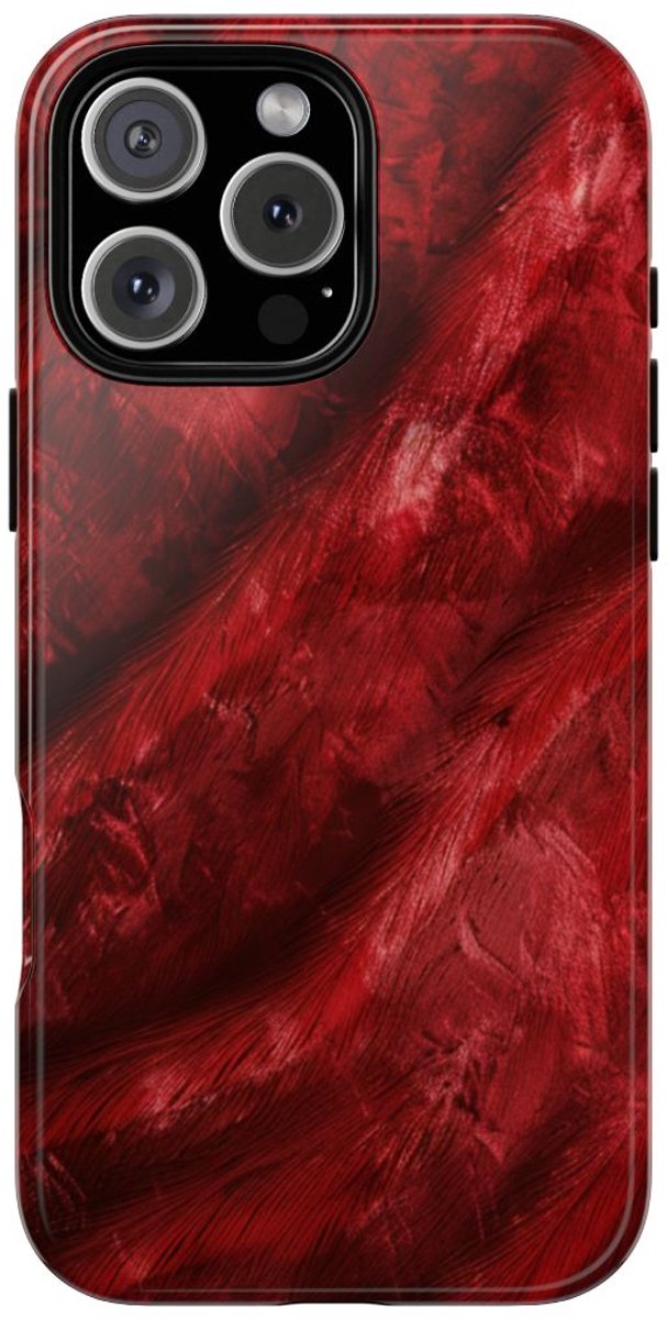 Rode Fluwelen Textuur – Telefoonhoesje Geschikt voor iPhone 16 Pro Max