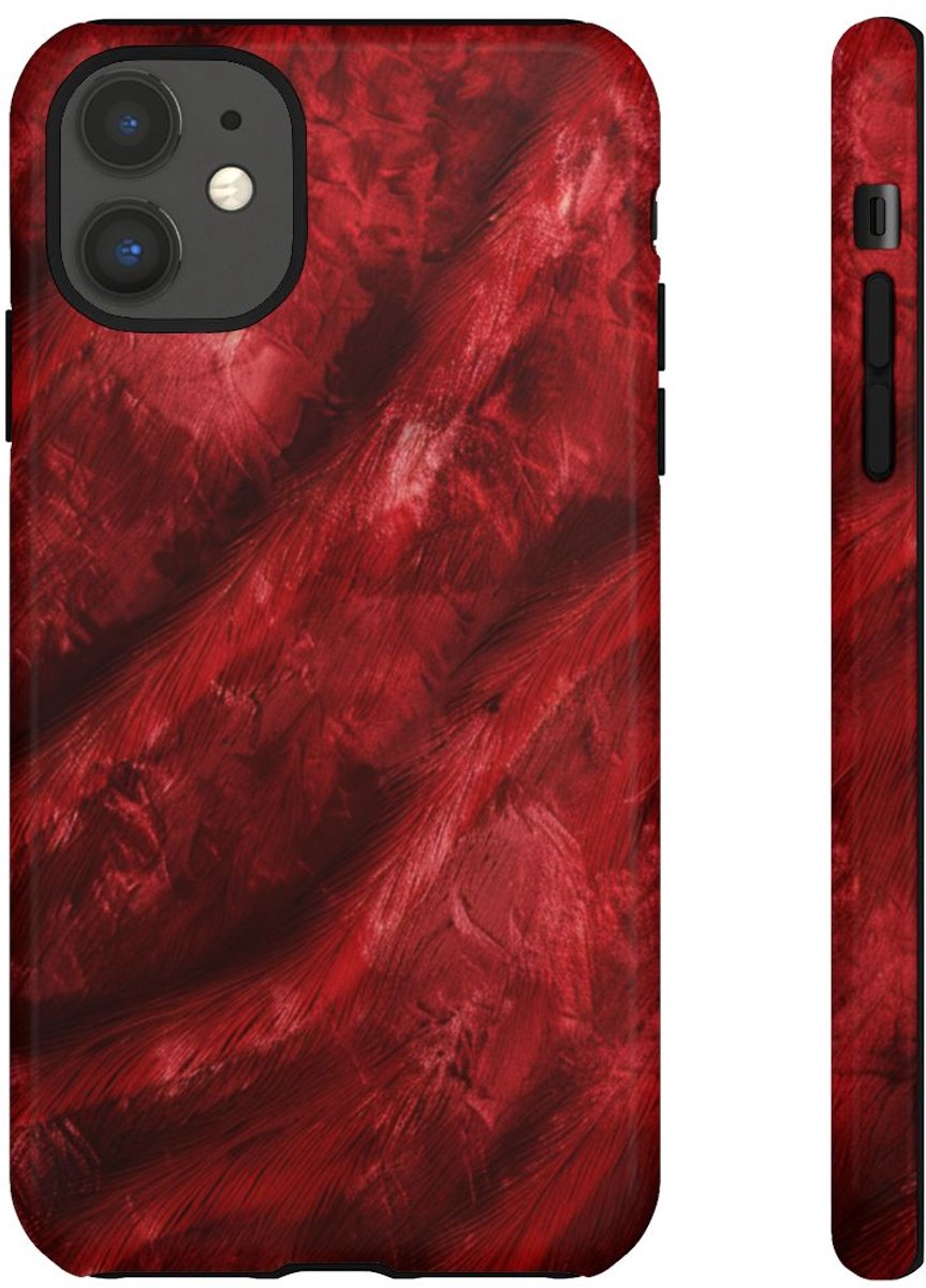 Rode Fluwelen Textuur – Telefoonhoesje Geschikt voor iPhone 11