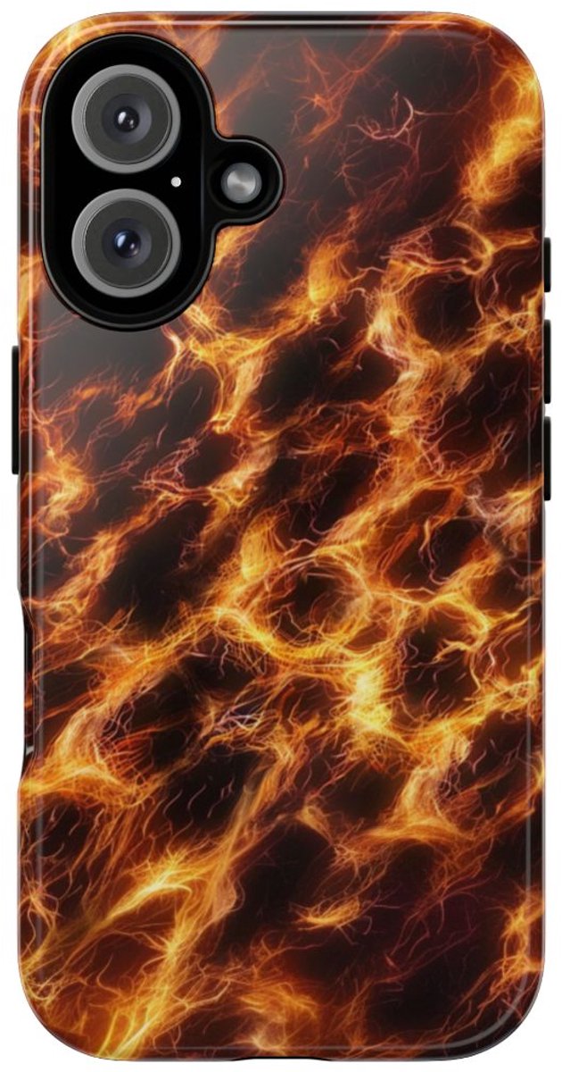 Gloeiende Vezelstructuur met Vurige Lijnen – Telefoonhoesje Geschikt voor iPhone 16