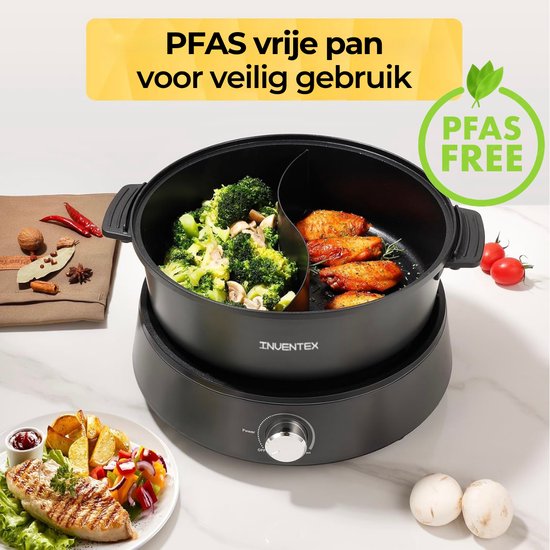 Elektrisch Hot Pot Met Deksel 1360W 220V 6L Chinese Fondue