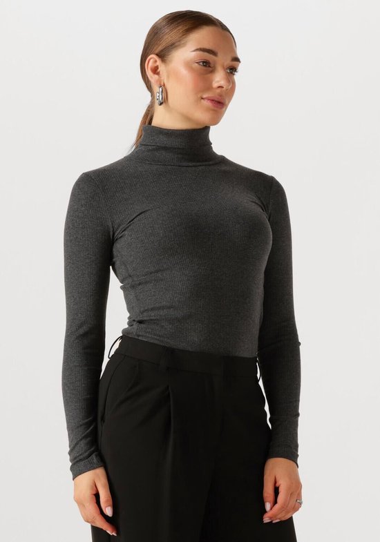 INWEAR Dagnaiw Pull col roulé mélangé Ls Pulls et Gilets femme - Pull à capuche - Cardigan - Gris foncé - Taille L