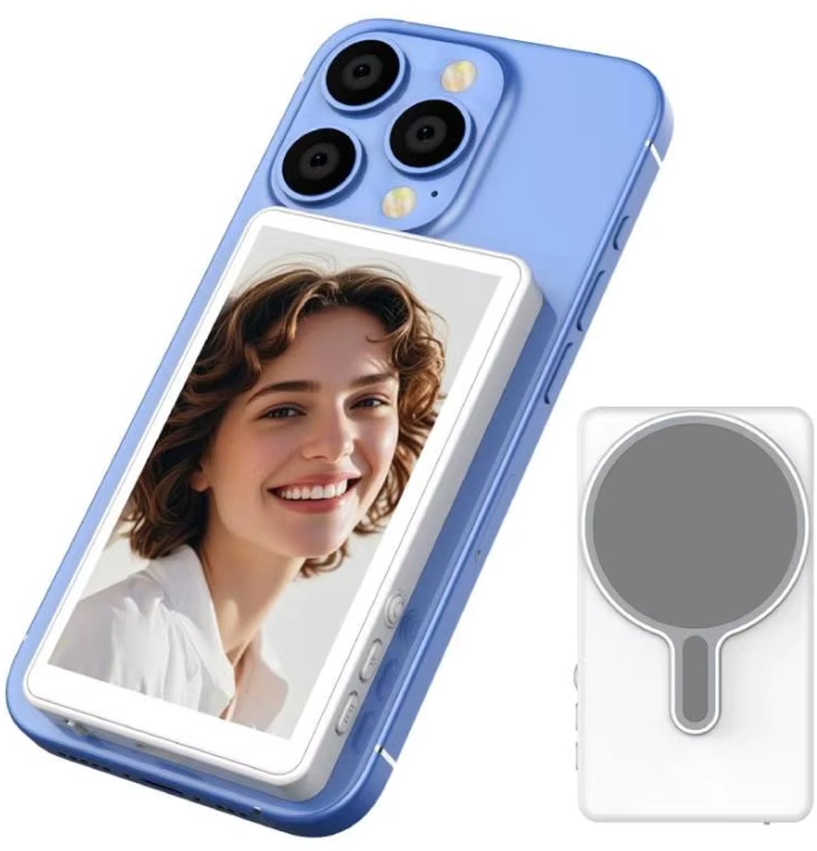 Magnetische Telefoonhouder met Spiegel voor Vloggen, Livestreaming & Content Creatie – Zelfontspanner, Smartphone Statief, Achteruitkijkfunctie & Video Accessoire