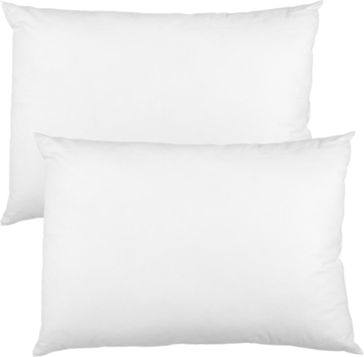 Gewatteerd microfiber kussen 40 x 60 cm - Wit slaapkussen met kussenvulling - Set van 2