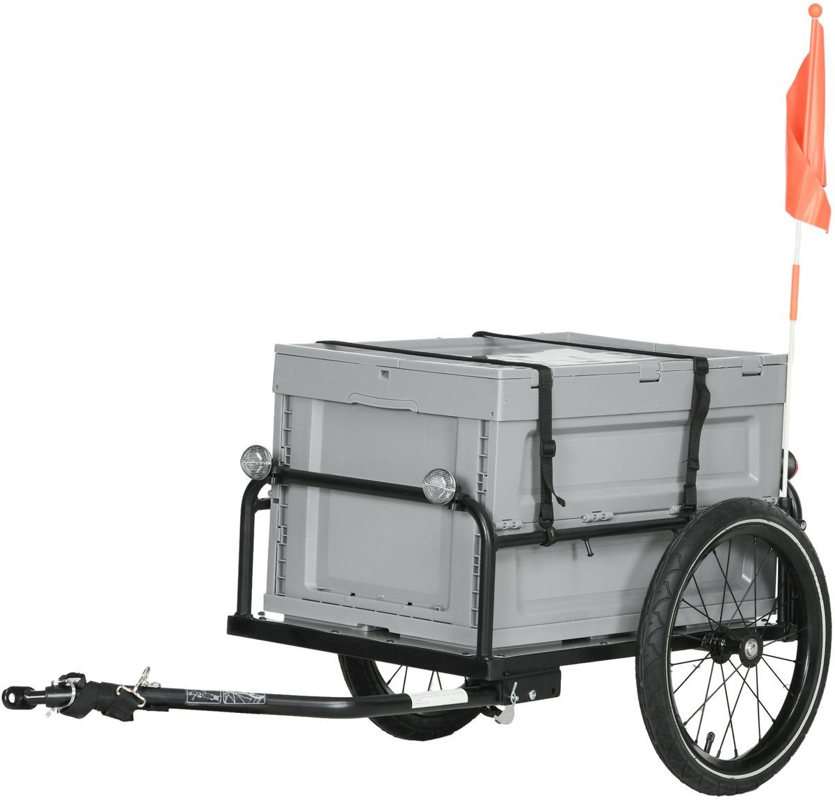 HOMCOM-Fietskar-Staal-120x60x58cm-Zwart