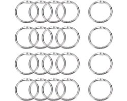 Mynoozi 20 Stks Bindmiddel Ringen Metalen Boek Ring Losse Blad Bindband Ringen Glad Staal Boek Ringen voor Index Kaarten Flash Kaarten Ontvangsten Memos Foto's en Bestanden