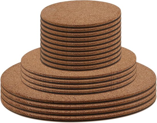 Foto: Muklei 18 pcs cork plant coasters round cork plant mats absorbent cork mat for plants table plant cork board pads for indoor plant beverage diy craft project 10cm 15cm 20cm