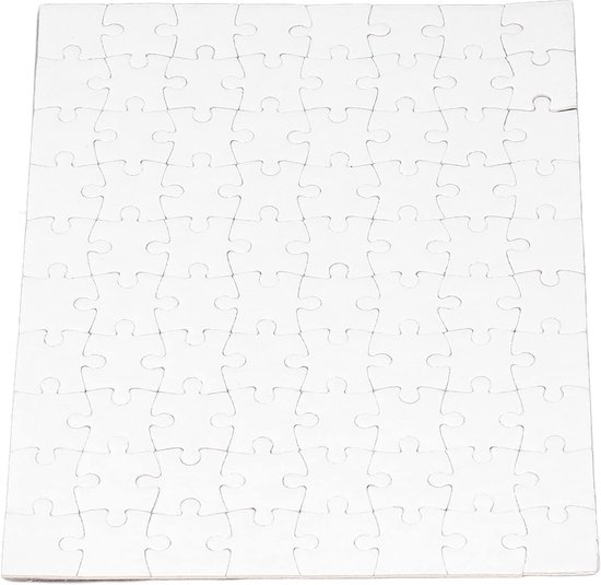6 stuks witte puzzels - 80 delen - individueel vormgeven en beschilderen - lege puzzel met glanzend oppervlak - voor kinderen - doe-het-zelf kunst - handwerk - party - gastenboek - creatief project - personaliseerbare puzzel — afbeelding 4