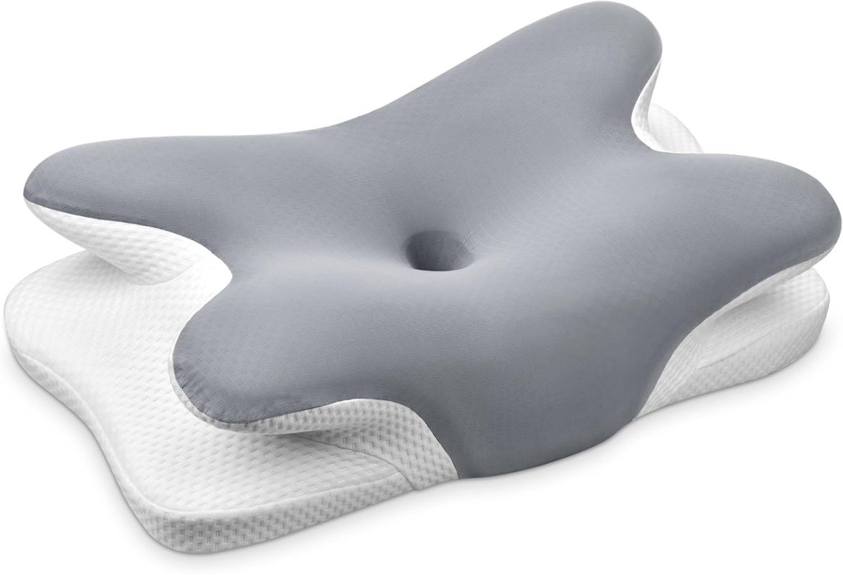 EXCITAT 66 x 38 cm Cervicaal kussen - Ademend - Geschikt voor zij-, rug- en buikslapers - Grijs