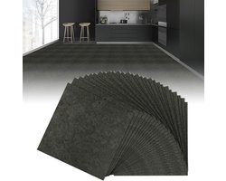 Zelfklevende PVC Vloertegels 30x30cm – 2,5 m² – Donkergrijs – Luxe Vinylvloer
