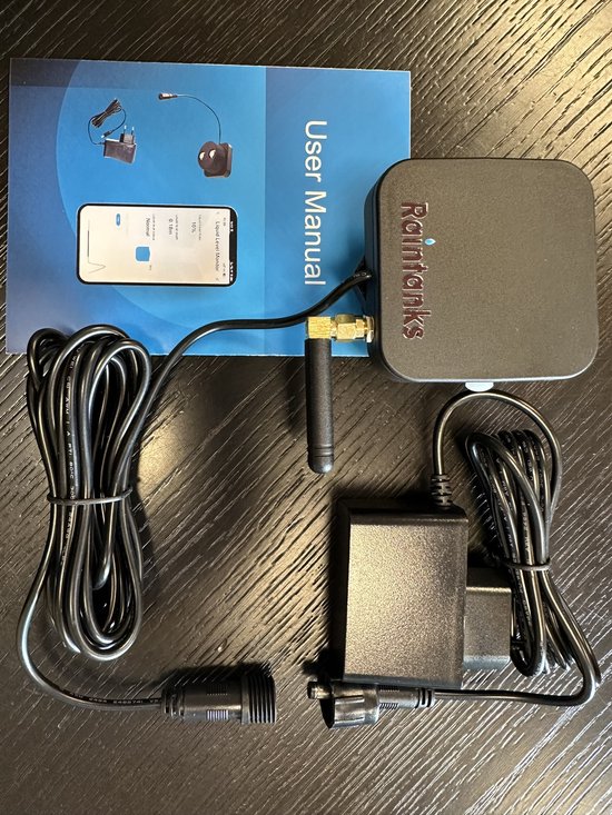 Ultrasone niveaumeter, multifunctionele ultrasone watertank, vloeistofdiepteniveaumetersensor met temperatuurweergave met 3,3 inch LED-display