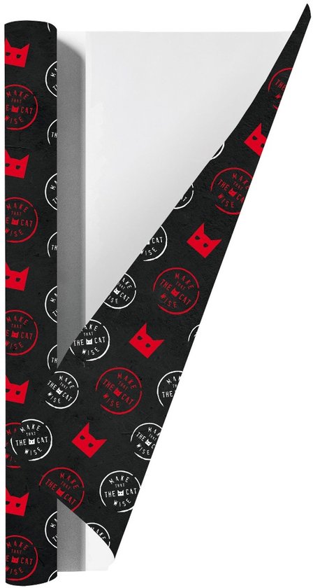 Make That The Cat Wise – Kaftpapier – 3 Rollen met 6 vellen van 70x100 cm – Extra Dik 90 g/m² – Humoristisch Kaftpapier voor Schoolboeken