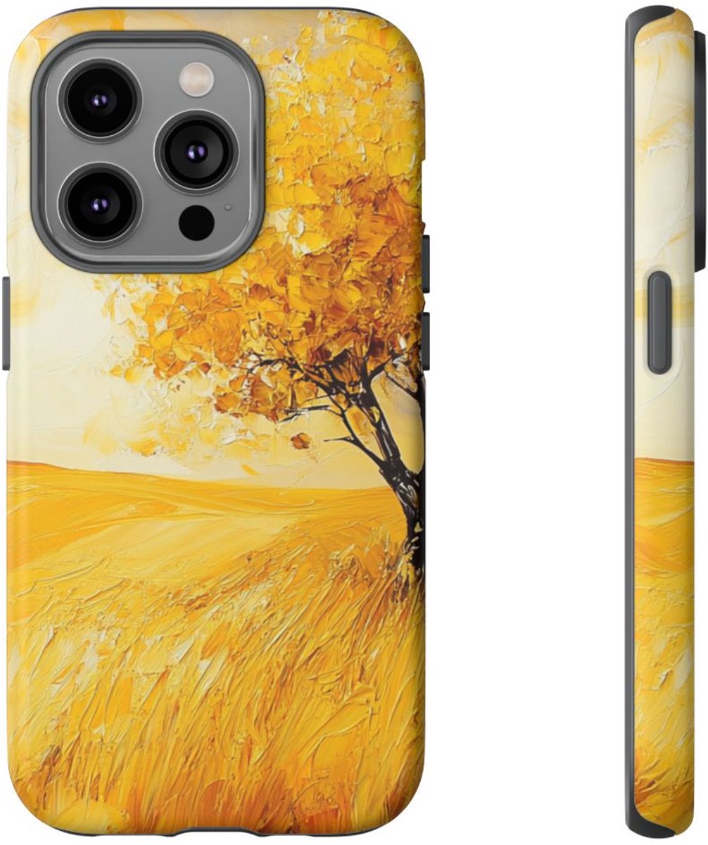 Gouden Herfstboomlandschap – Telefoonhoesje Geschikt voor iPhone 14 Pro