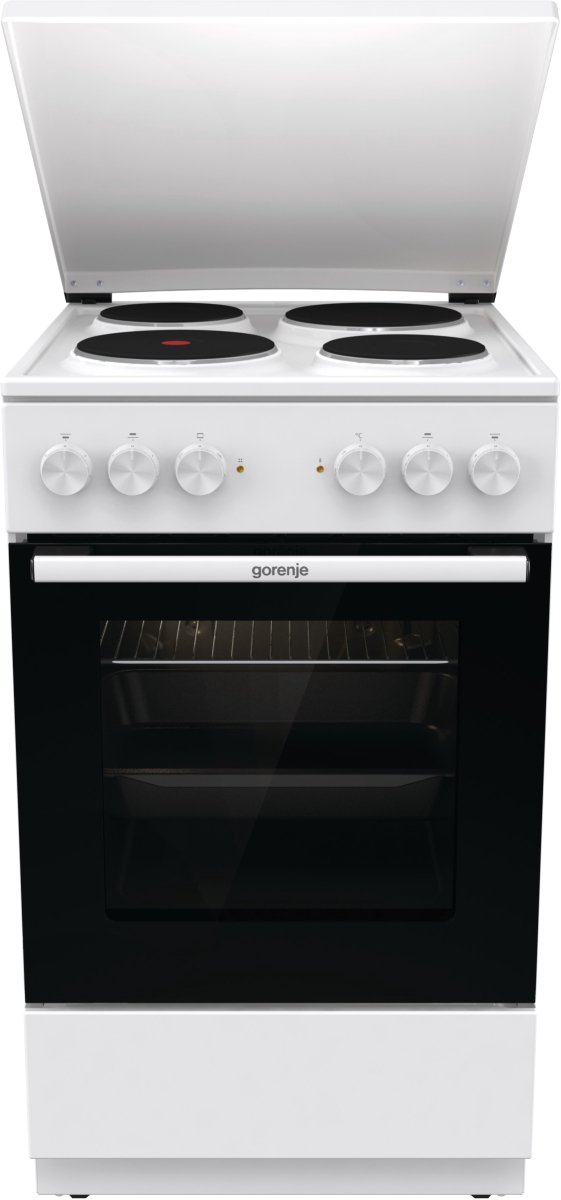Gorenje GE5A23WH, Vrijstaand fornuis, Wit, Draaiknop, Wit, Metaal, Gesealde plaat