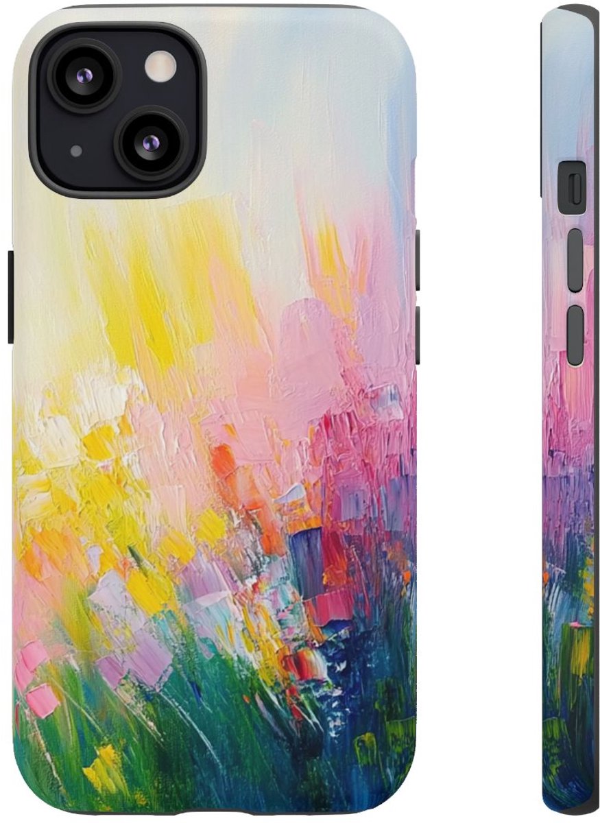 Abstracte Kleurrijke Penseelstreken – Telefoonhoesje Geschikt voor iPhone 13